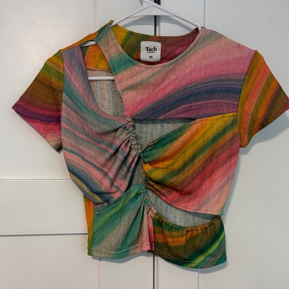 TACH Tops - TACH Women's Vibrant Striped Crop Top